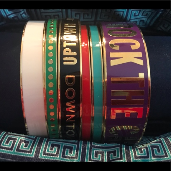 Two Kate Spade Idiom Bangles red & teal - Picture 6 of 6